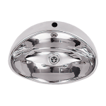 Nerezové zápustné oválné umyvadlo s otvorem pro stojánkovou baterii