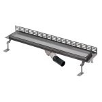 Nerezový koupelnový žlábek pro dlažbu ke stěně, délka 850 mm