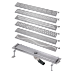 Nerezový koupelnový žlábek do prostoru, délka 1150 mm