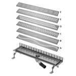 Nerezový koupelnový žlábek ke stěně, délka 750 mm