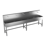 Nerezový žlab na nohou, 3000 mm, pět piezo, 24 V DC