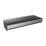 Nerezový žlab hranatý neopláštěný, délka 3000 mm, AISI-304