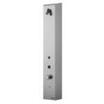 Nerezový sprchový nástěnný žetonový RFID panel - pro dvě vody, regulace termostatem, 24 V DC