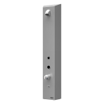 Nerezový sprchový nástěnný žetonový RFID panel - pro dvě vody, regulace směšovací baterií, 24 V DC