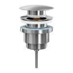 Umyvadlová výpusť, klik klak, bez přepadu, nerez, 5/4“