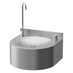 Nerezová pitná fontána závěsná s elektronikou a armaturou pro napouštění sklenic, 24 V DC