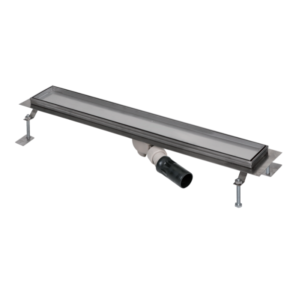 Nerezový koupelnový žlábek pro dlažbu do prostoru, délka 950 mm