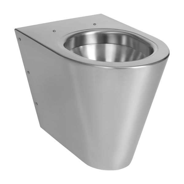 Nerezové WC na podlaze stojící k uchycení na stěnu