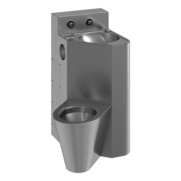 WC s umyvadlem do rohu, WC závěsné vlevo, servisní otvor