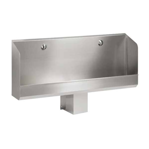 Nerezový pisoárový žlab se skrytým splachováním, délka 1200 mm, 6 V