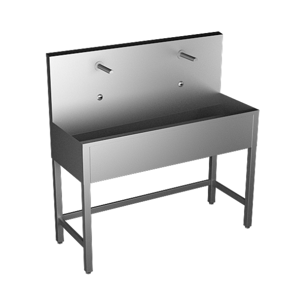 Nerezový žlab na nohou, 1250 mm, dvě elektroniky