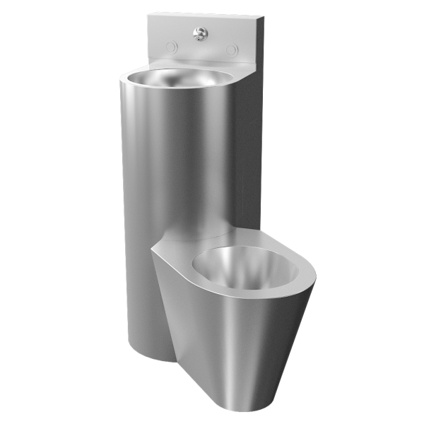 WC s umyvadlem do rohu, WC na zemi vpravo, servisní otvor