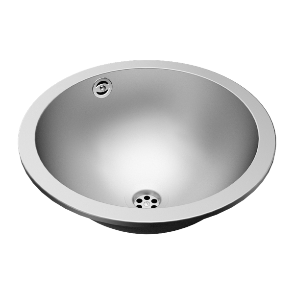Nerezové zápustné umyvadlo s přepadem, pr. 320 mm
