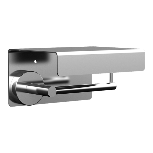 Nerezový držák toaletního papíru s poličkou, povrch lesklý