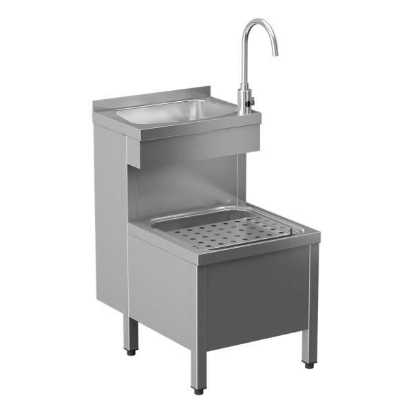 Nerezová kombinovaná výlevka na podlahu s baterií SLU 08LND, 24 V DC