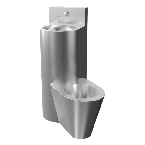 WC s umyvadlem do rohu, WC na zemi vpravo, závitové tyče