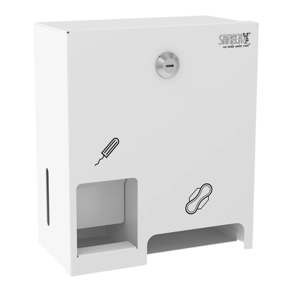 Nerezový zásobník hygienických potřeb, bílý