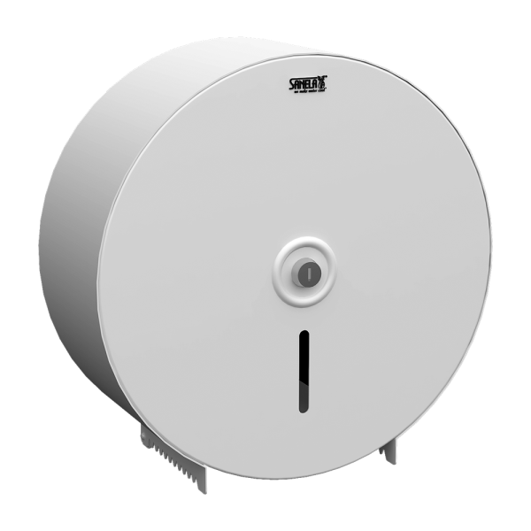 Nerezový zásobník na toaletní papír, povrch bílý