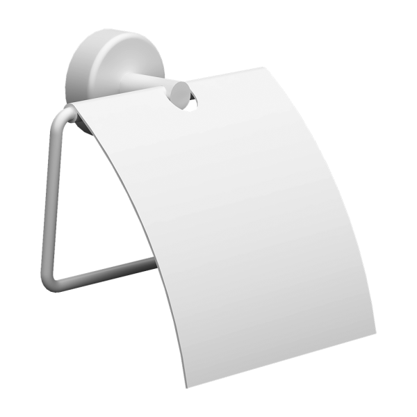 Nerezový držák toaletního papíru, povrch bílý